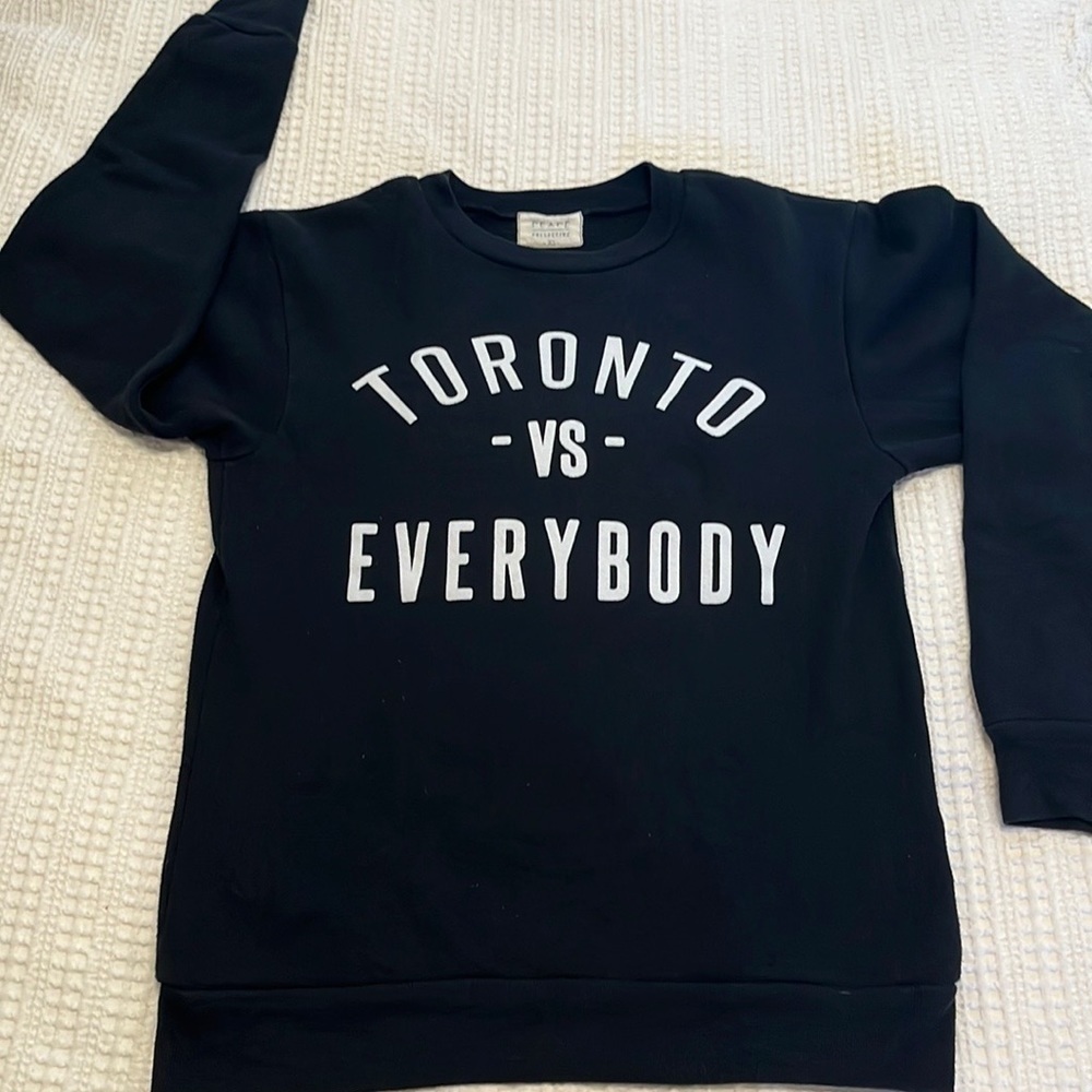 Peace Collective Toronto Vs Everybody Black Crewneck Sweatshirt Size XS